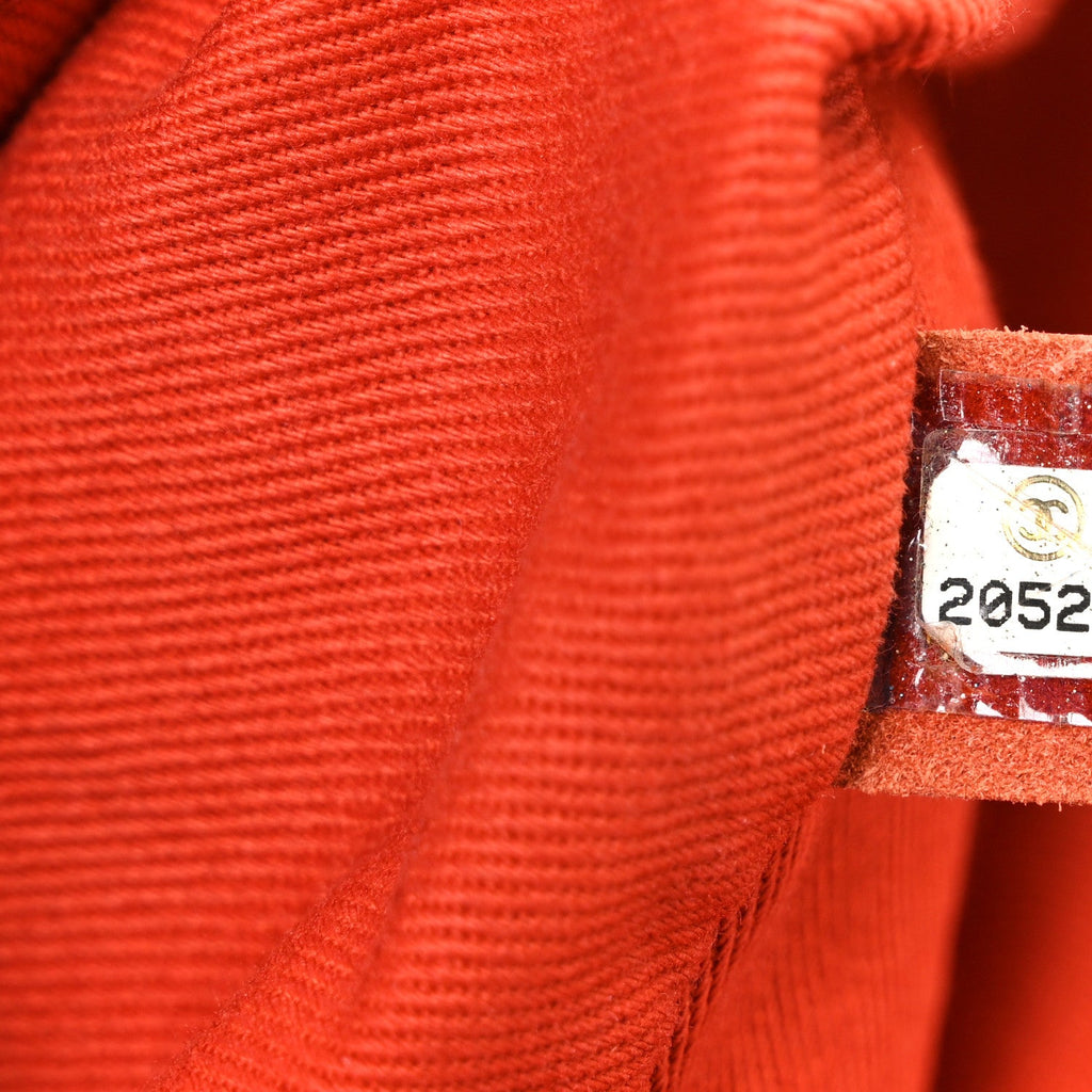 Chanel Grained Calfskin Large Natural Beauty Flap Orange