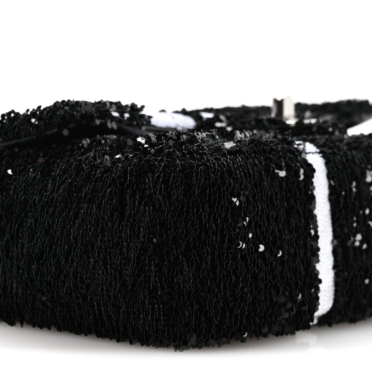 Chanel Sequin Ribbon Small Rectangular Flap Black White