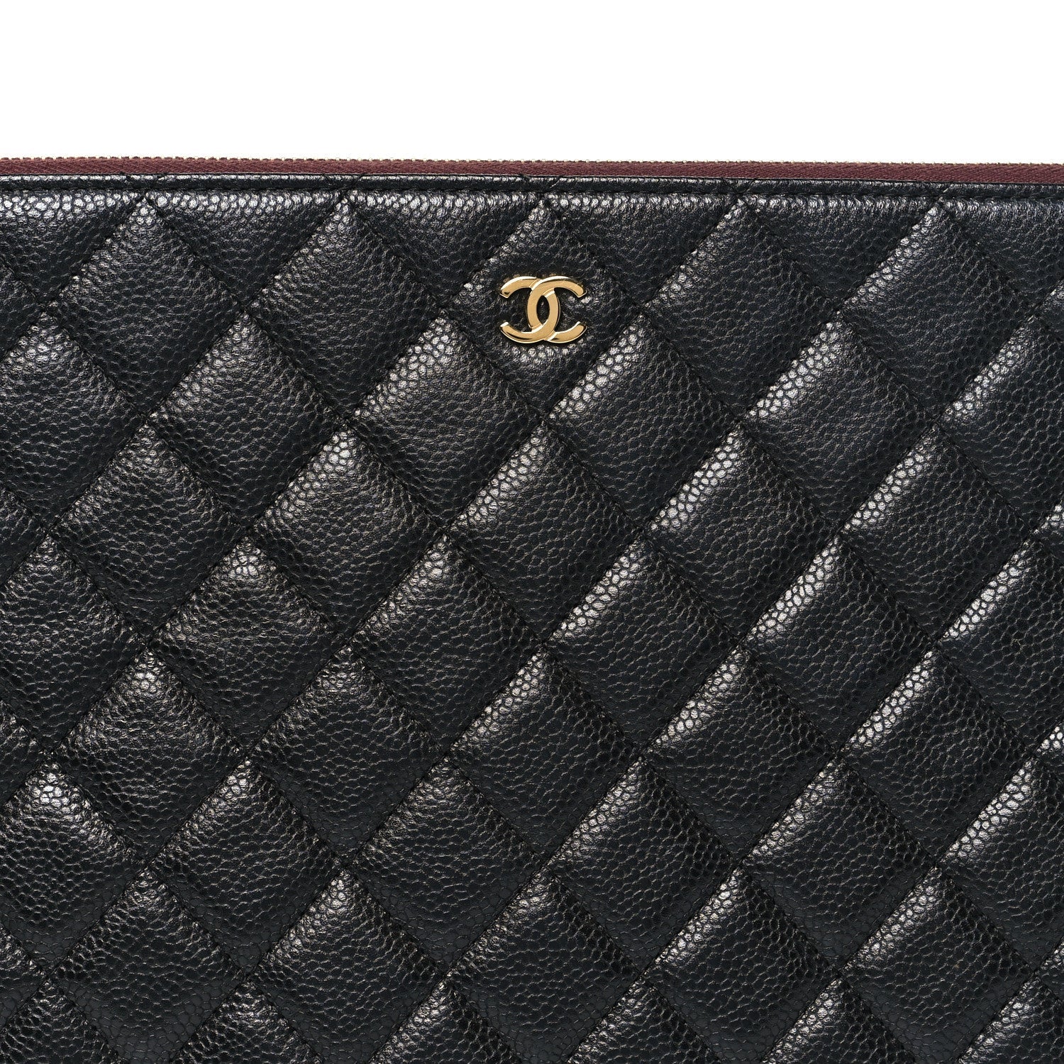 Caviar Quilted Large Cosmetic Case Black