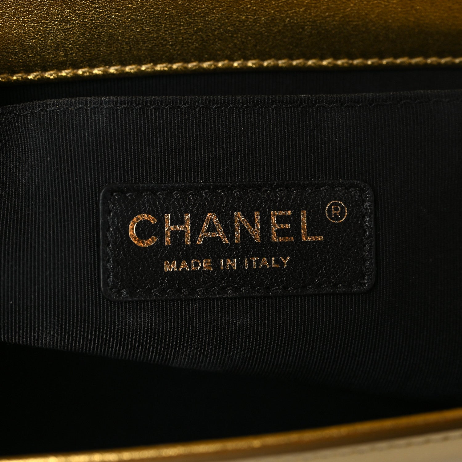 Chanel Metallic Patent Calfskin Quilted Medium Boy Flap Gold