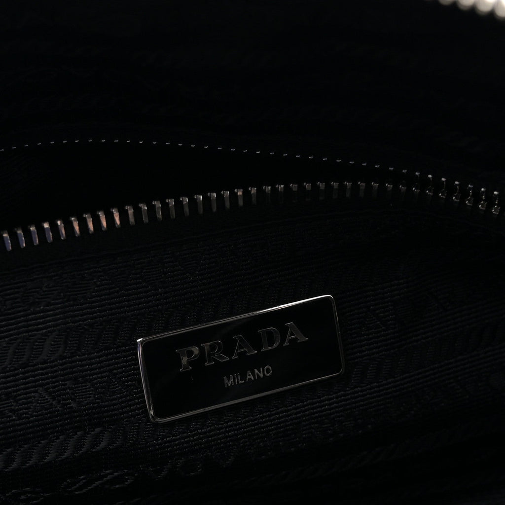 Prada Nylon Tessuto Impuntu Quilted Shoulder Bag Black