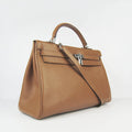 Hermes Kelly 35cm Togo Leather Handbag Light Coffee/Silver