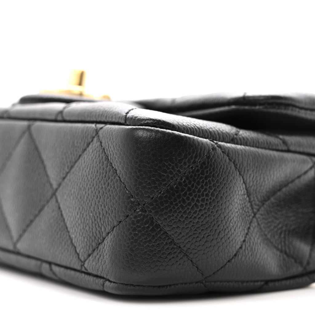 Chanel Caviar Quilted Mini Sweetheart Rectangular Flap Black