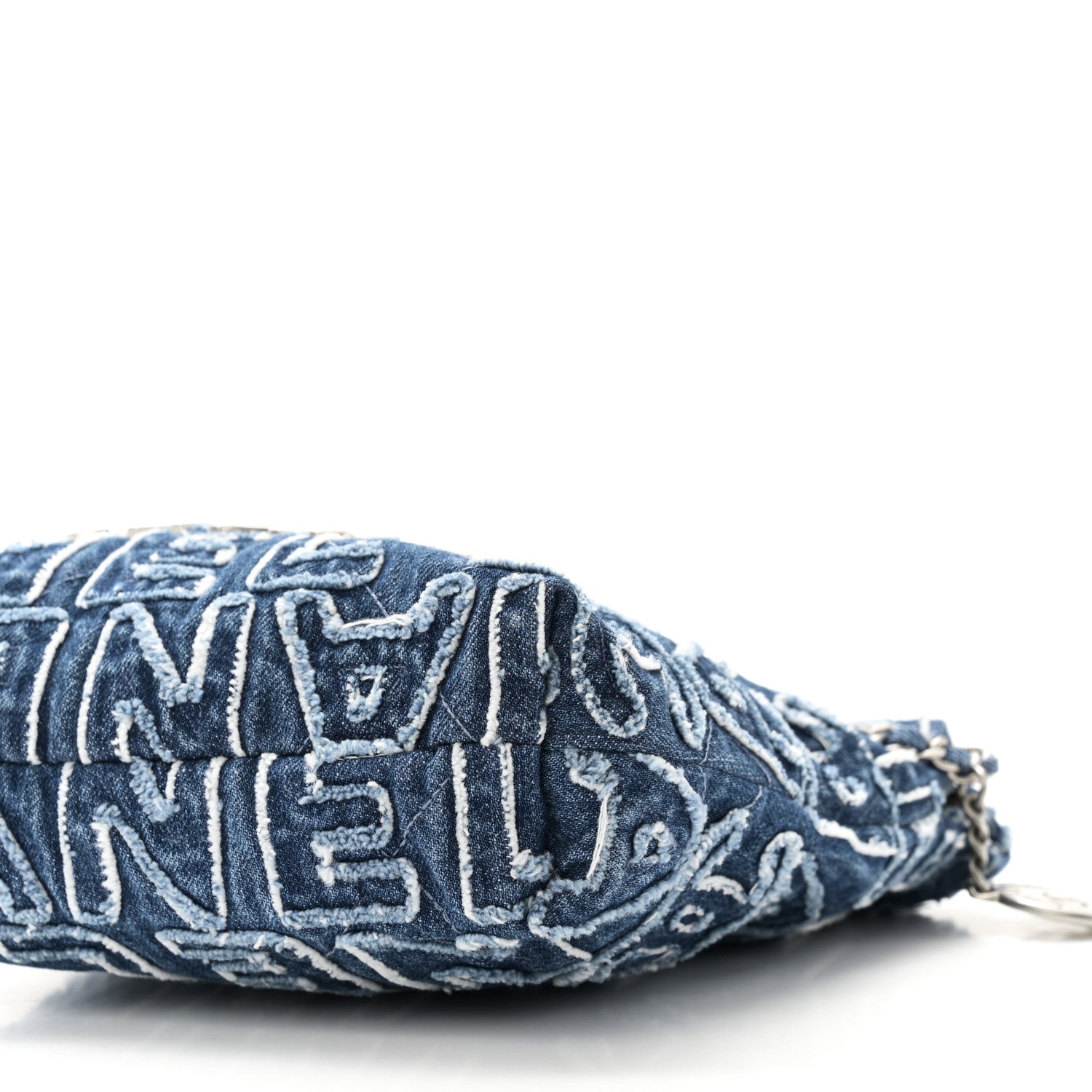 Chanel Washed Denim Logo Embroidered Mini Chanel 22 Blue