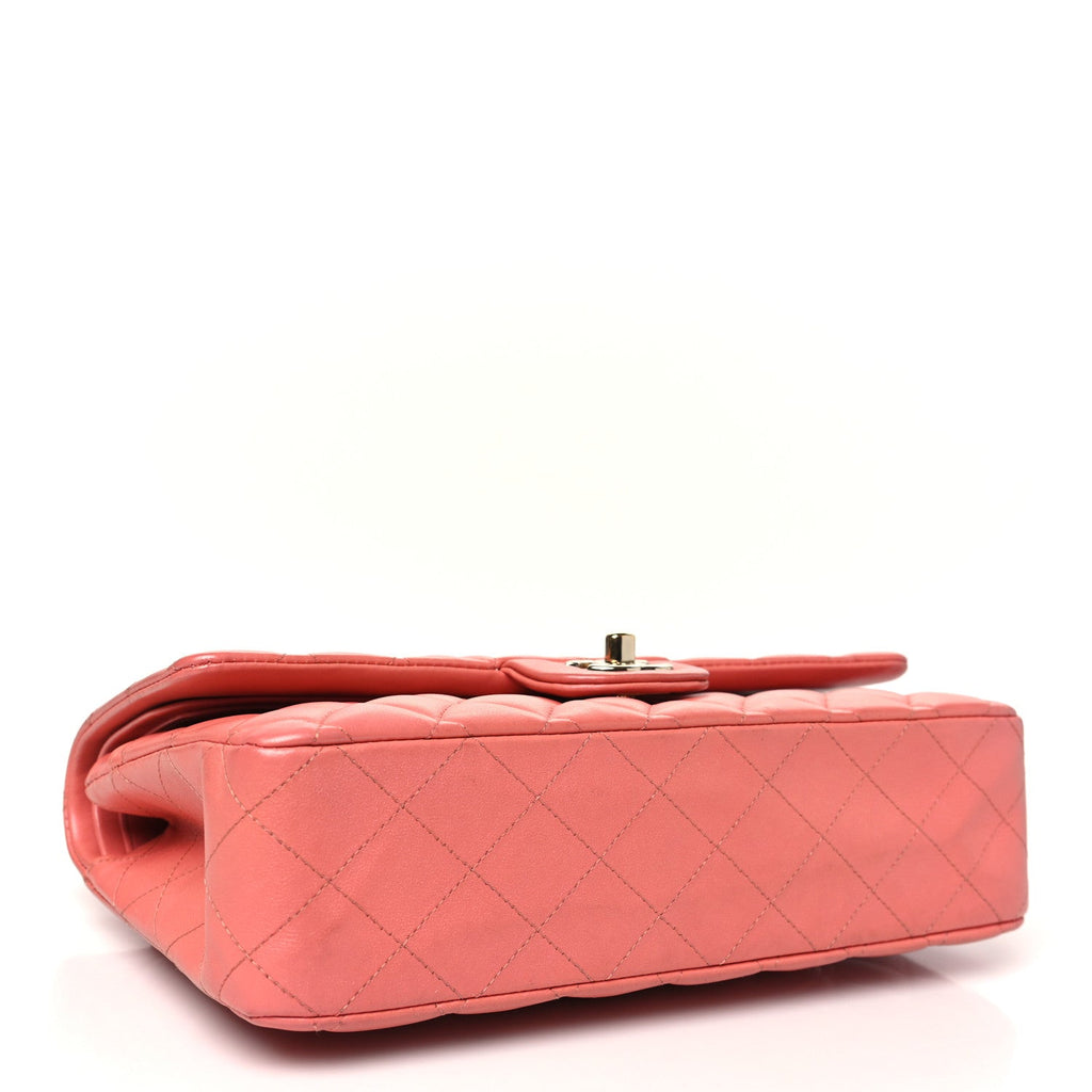 Chanel Iridescent Lambskin Quilted Medium Double Flap Pink