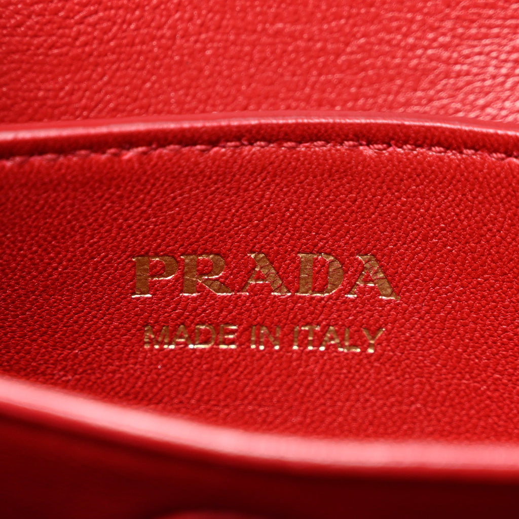 Prada Saffiano Cuir Small Double Bag Black Fuoco