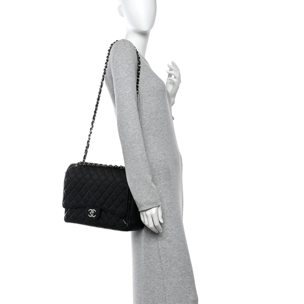 Chanel Caviar Quilted Maxi Double Flap Black