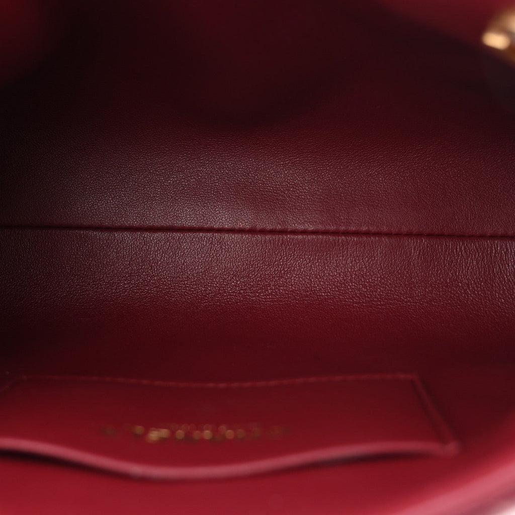 Chanel Lambskin Quilted Small Eyes On You Shopping Bag Dark Burgundy