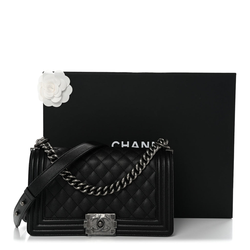Chanel Caviar Quilted Medium Boy Flap Black
