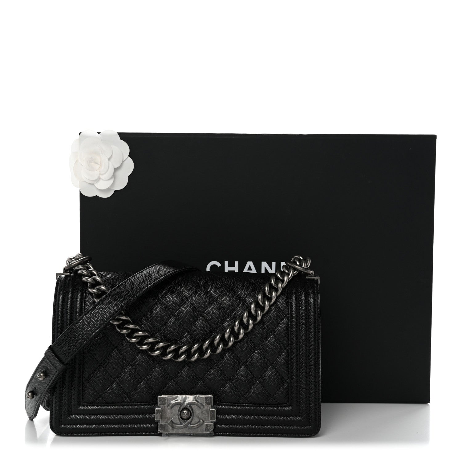 Chanel Caviar Quilted Medium Boy Flap Black
