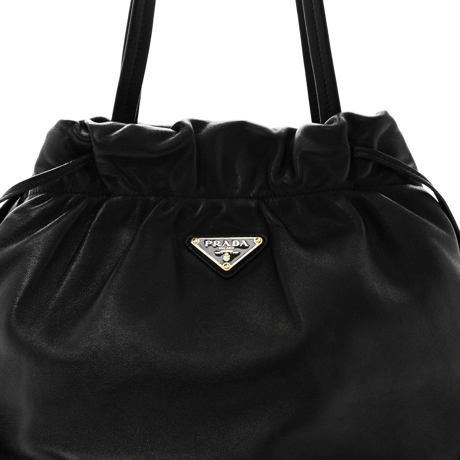 Prada Nappa Drawstring Tote Black