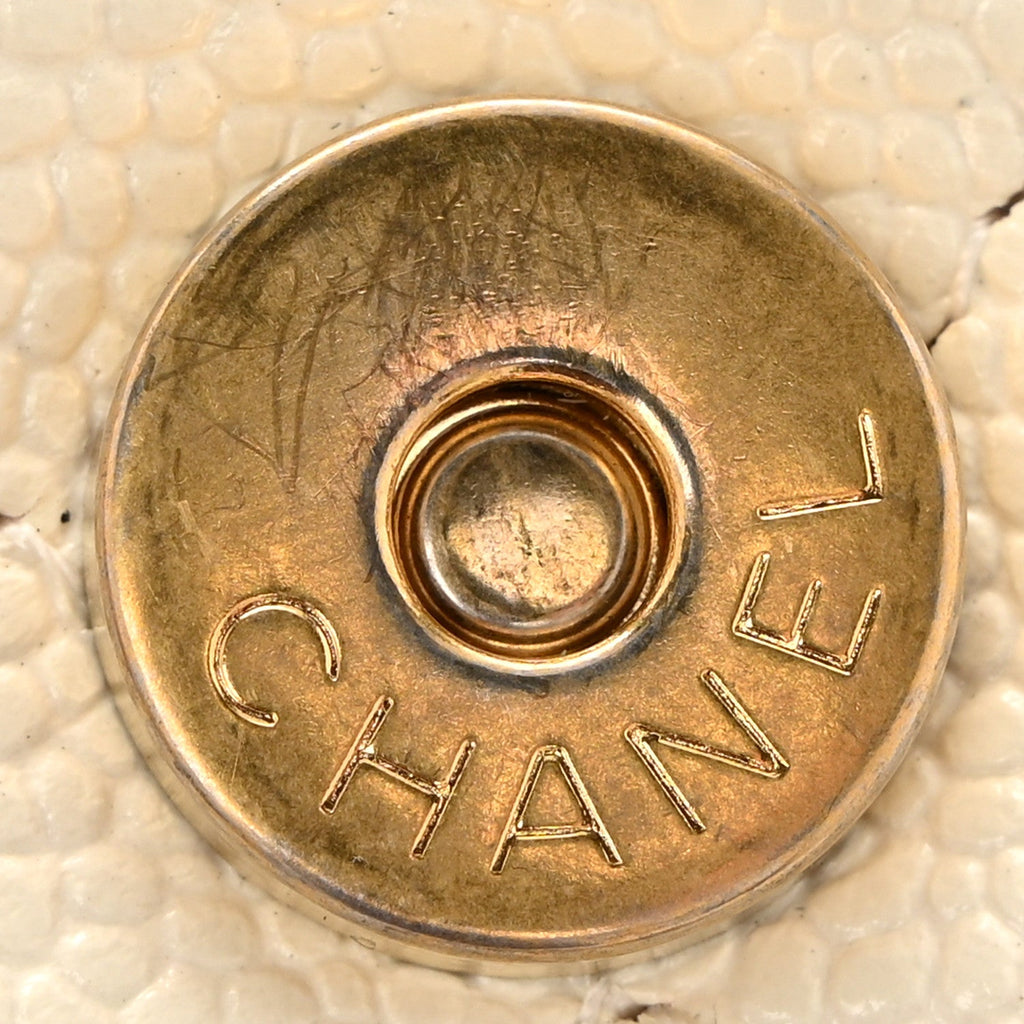 Chanel Shiny Caviar Quilted Chain Melody Belt Bag White