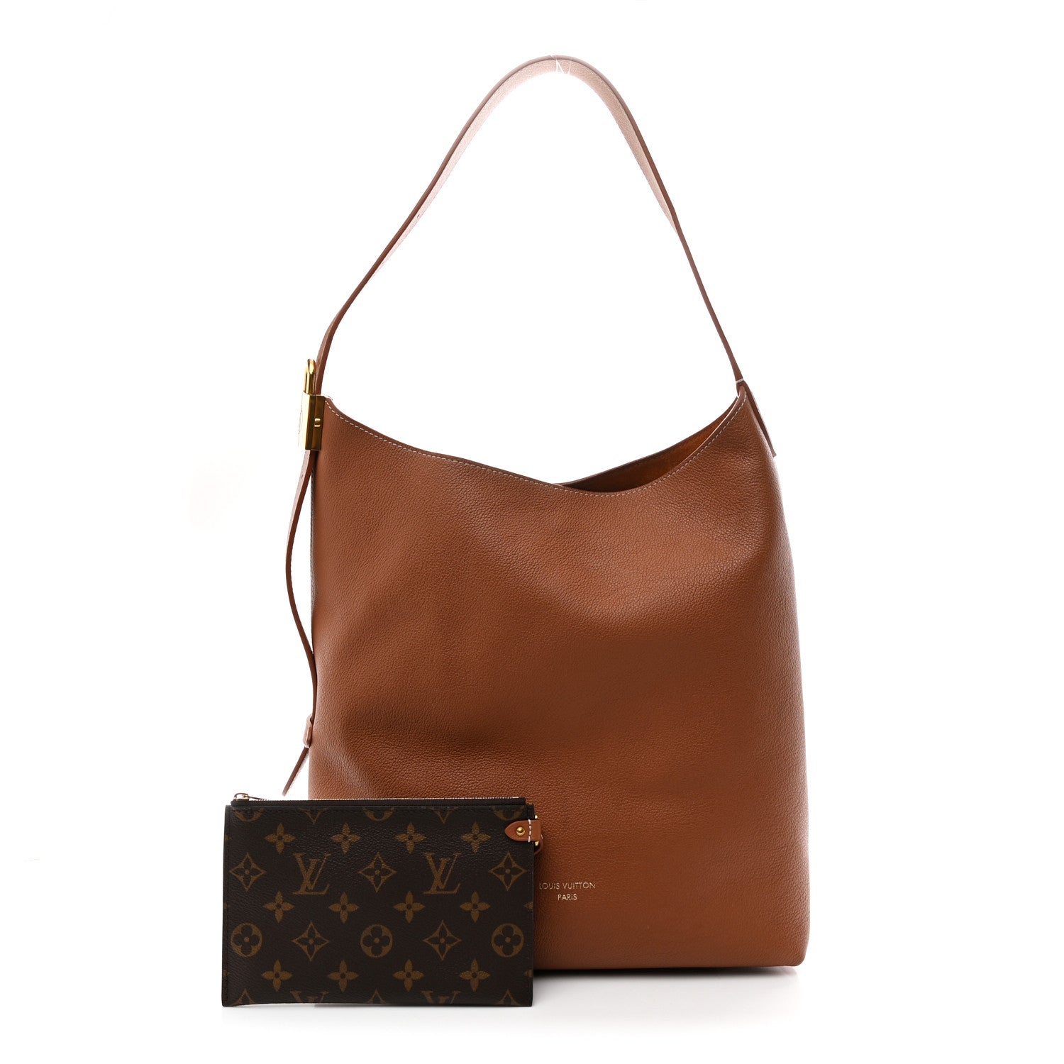 Louis Vuitton Grained Calfskin Low Key Hobo MM Cognac