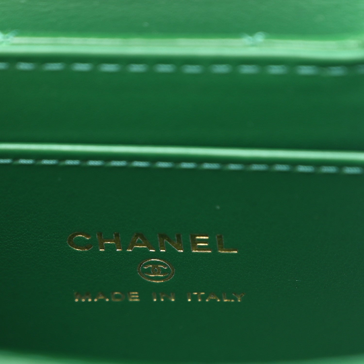Chanel Shiny Aged Calfskin Quilted Mini Nano Kelly Shopper Green