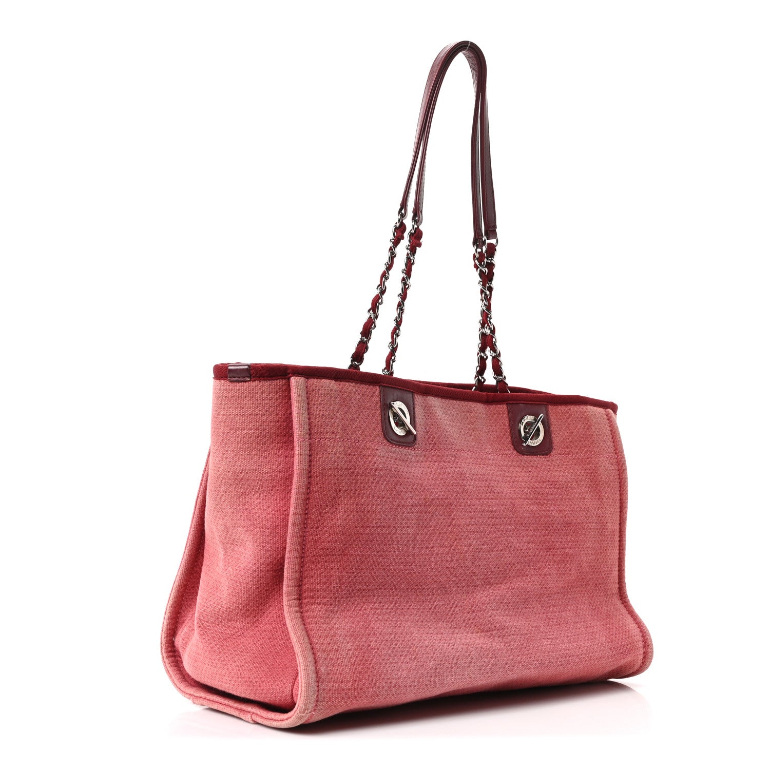 Chanel Canvas Small Deauville Tote Red