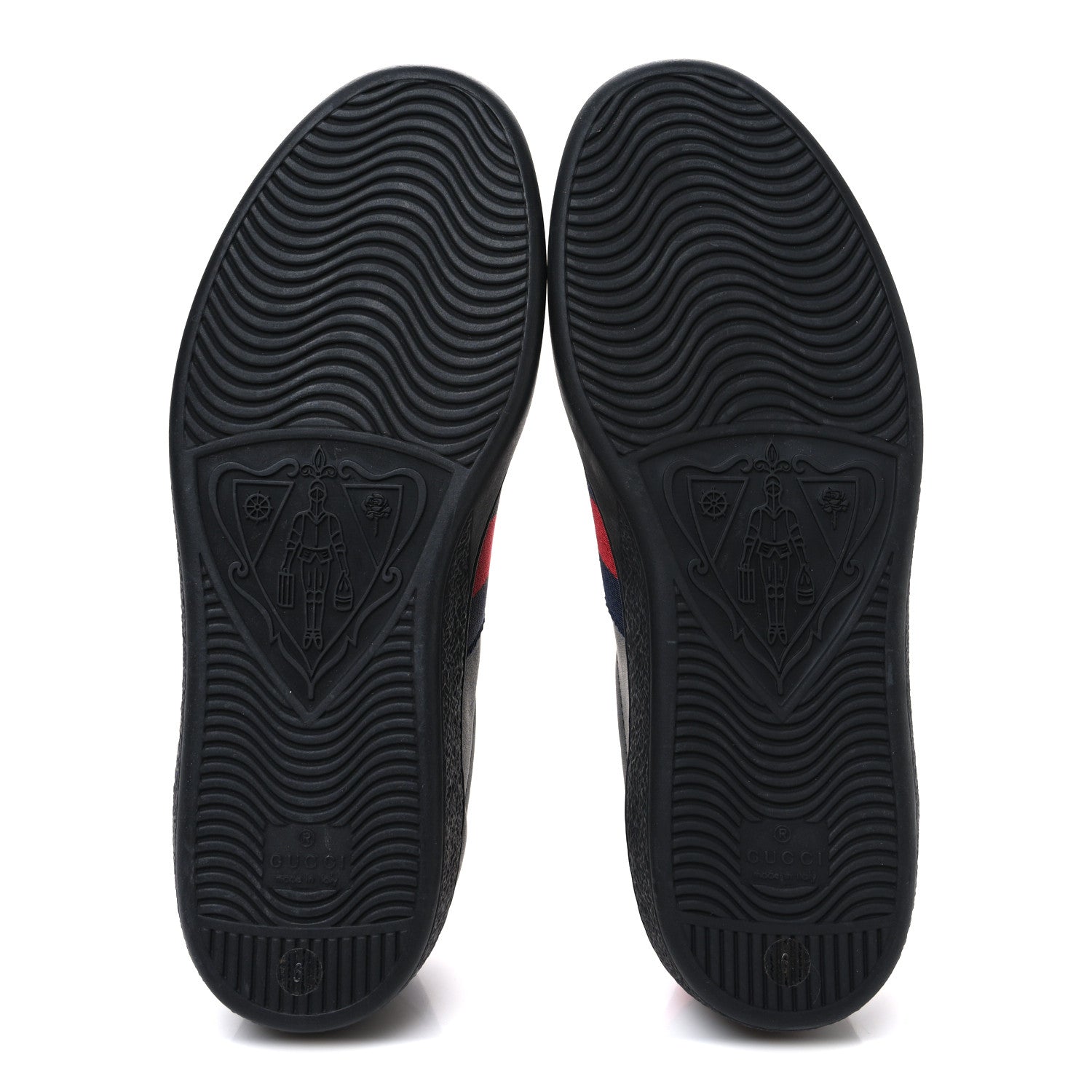 Gucci Miro Soft Calfskin Laminated Ayers Web Bee Embroidered Mens Ace Sneakers 6 Black Red Flame Night