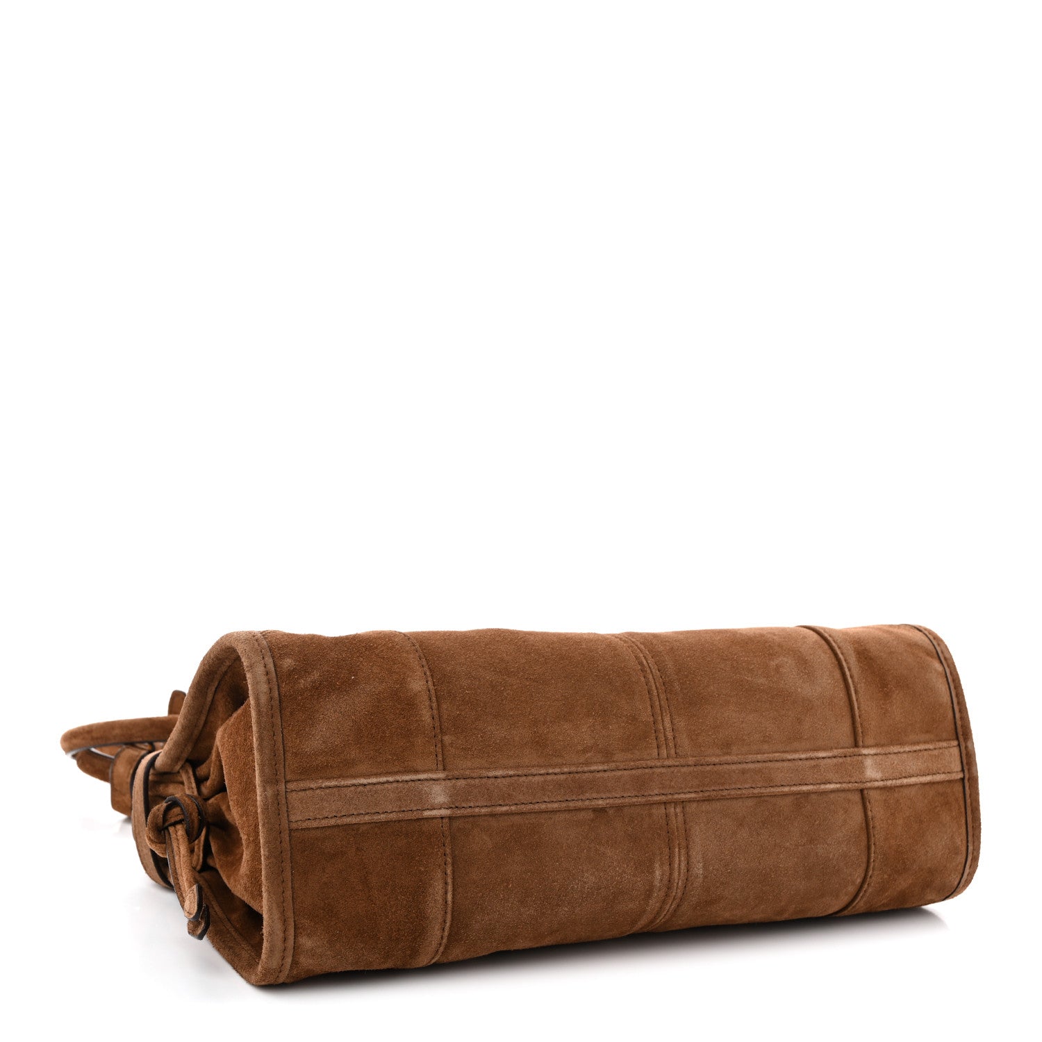 Prada Suede Triangle Medium Bonnie Shoulder Bag Cacao