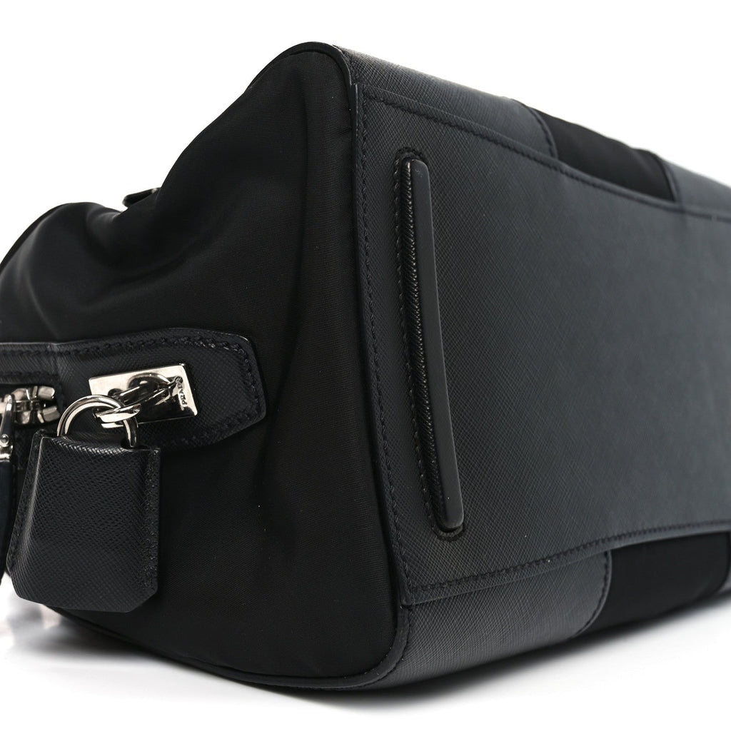 Prada Nylon Saffiano Top Handle Bag Black