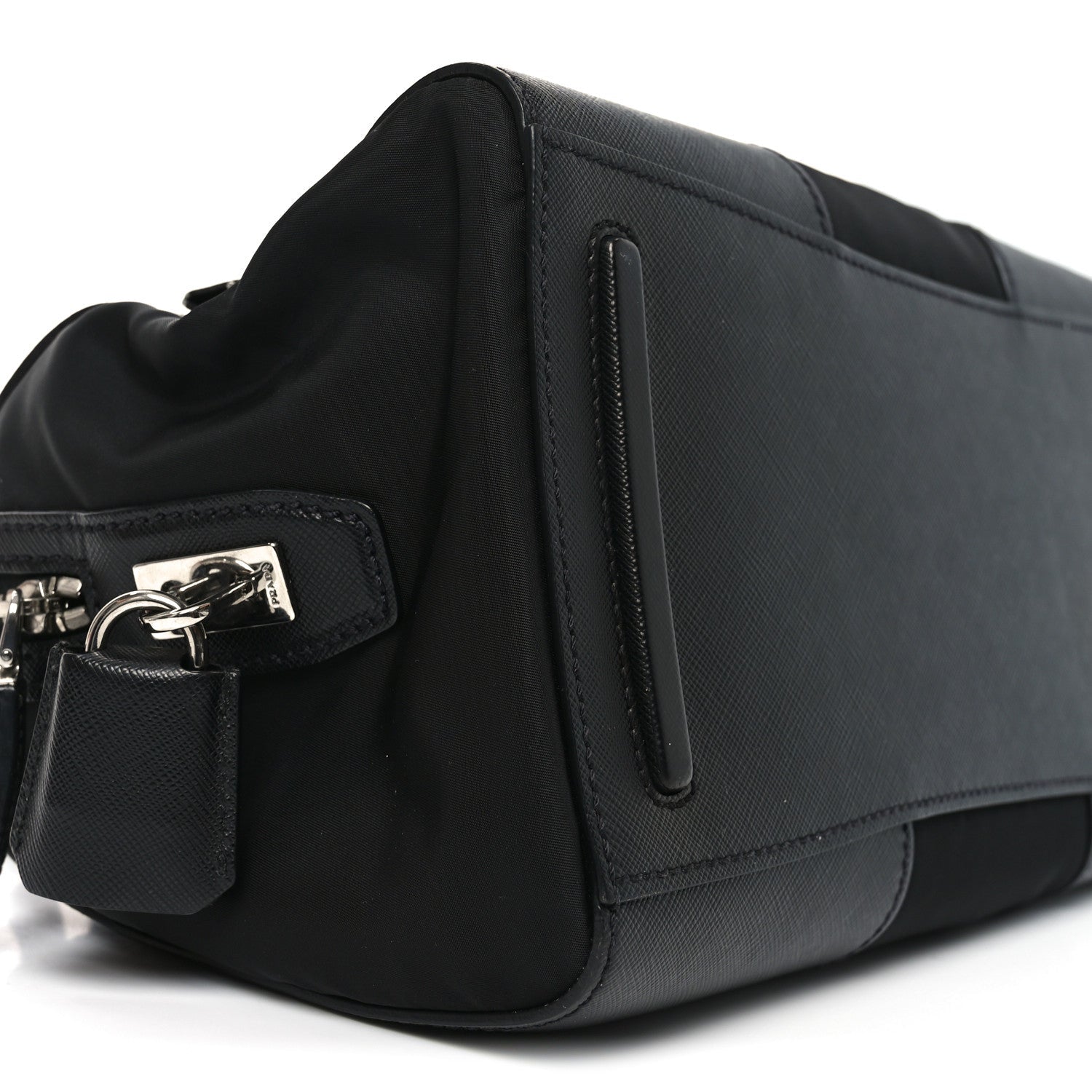 Prada Nylon Saffiano Top Handle Bag Black