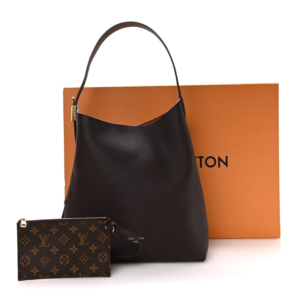Louis Vuitton Grained Calfskin Low Key Hobo MM Chocolate