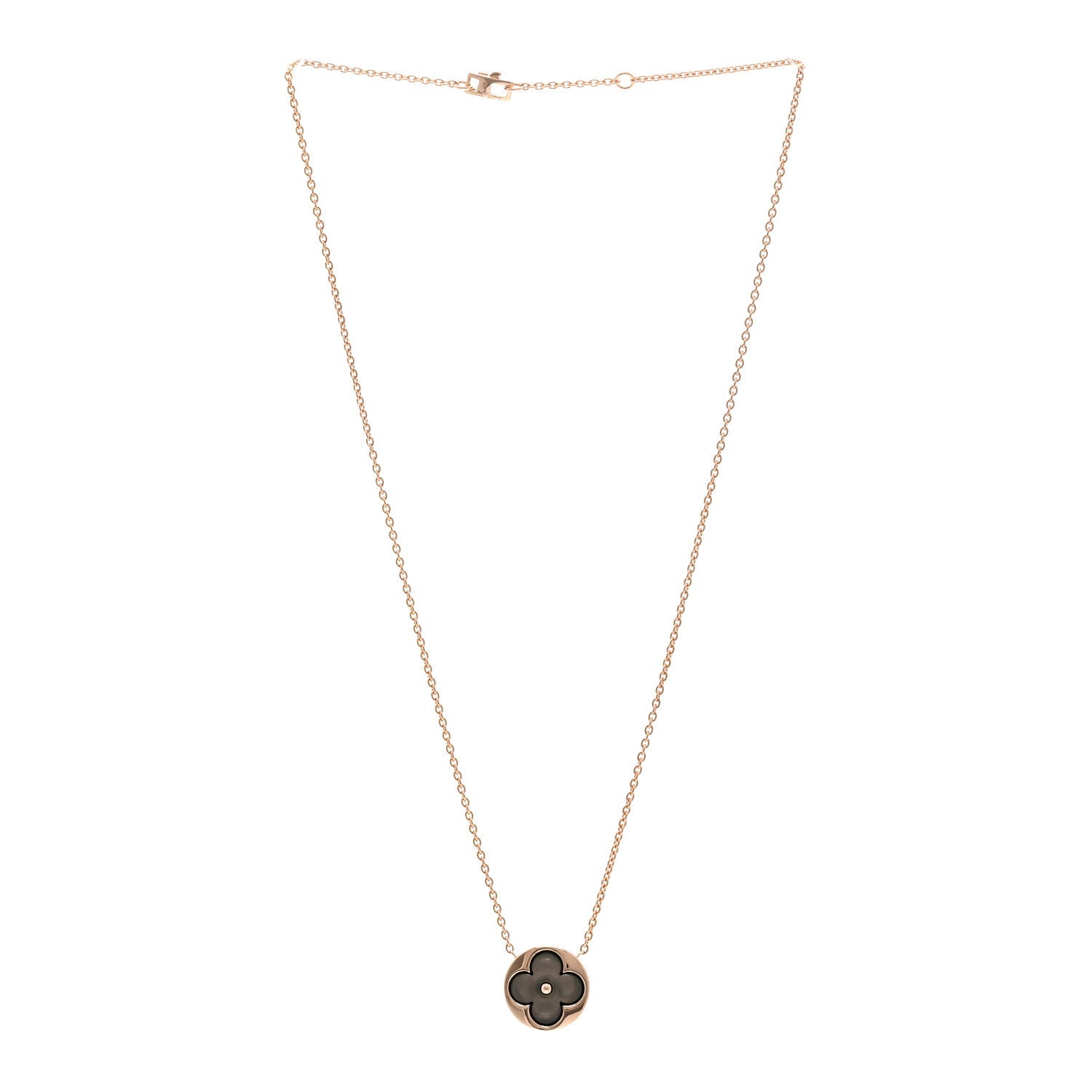 Louis Vuitton 18K Pink Gold Grey Mother Of Pearl Blossom Sun Pendant Necklace
