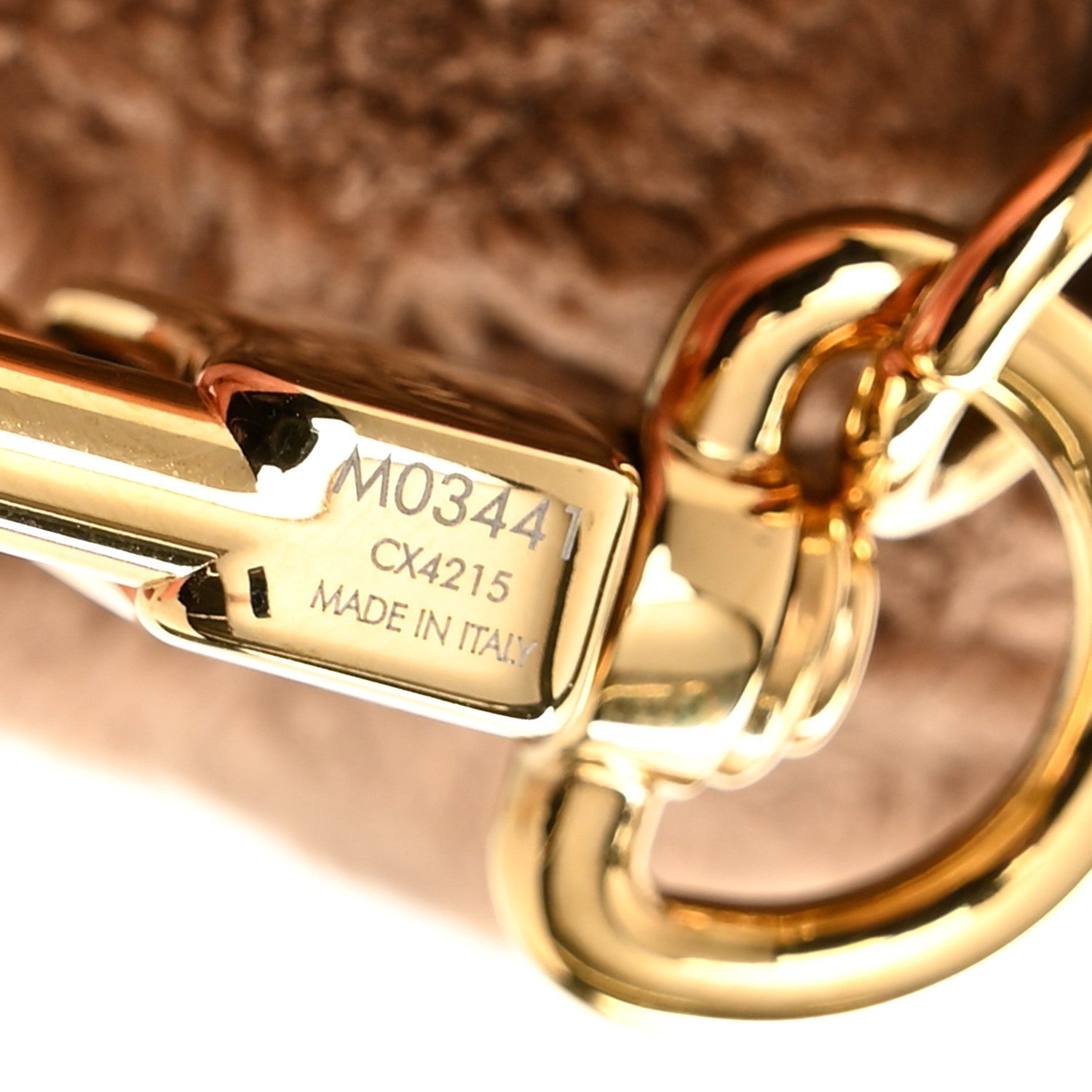 Louis Vuitton Faux Fur LV Oak Snow Bag Charm Key Holder Brown