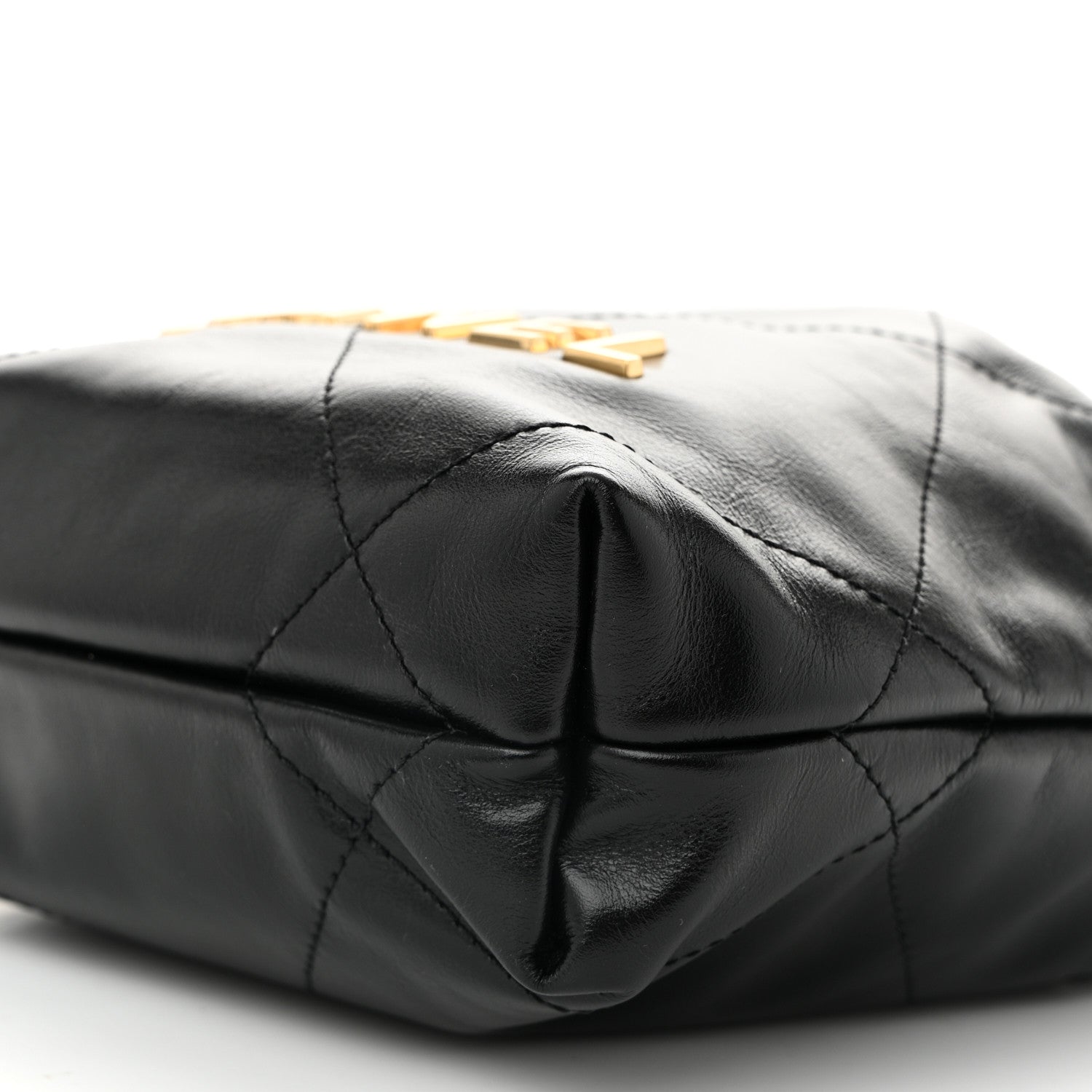 Chanel Shiny Calfskin Quilted Pearl CC Chain Mini Chanel 22 Black