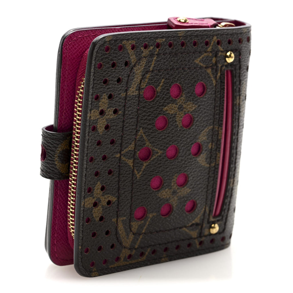 Louis Vuitton Monogram Perforated Compact Zipped Wallet Fuchsia