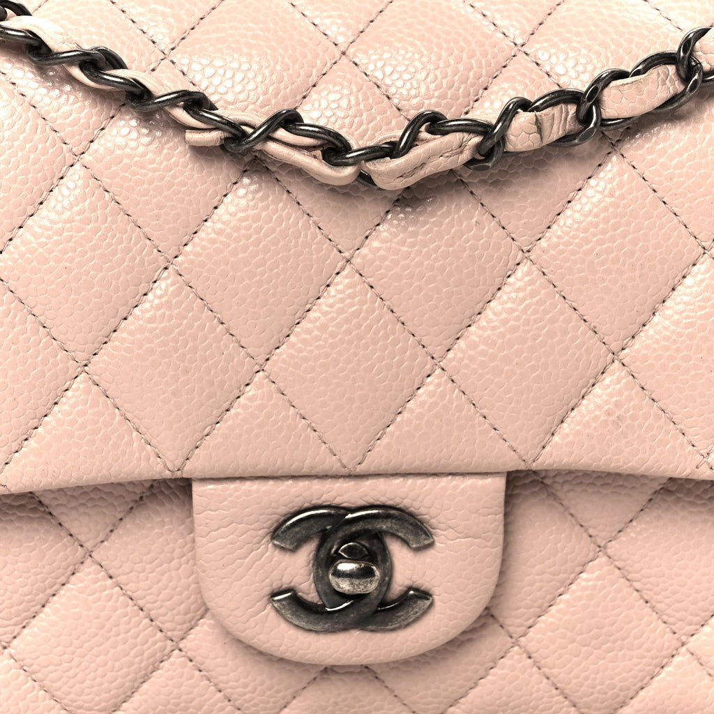 Chanel Caviar Quilted Medium Double Flap Light Pink