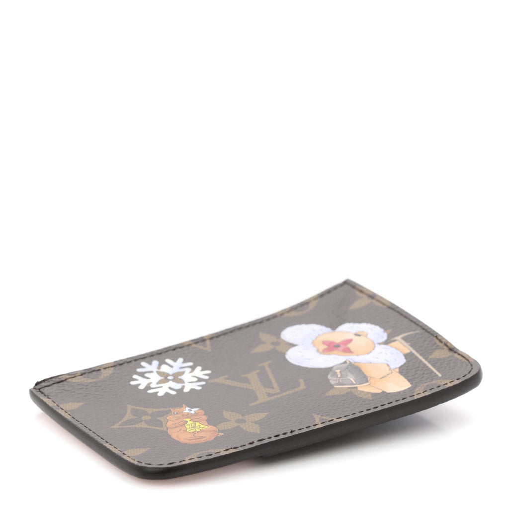 Louis Vuitton Monogram Vivenne Winter Holiday Zipped Romy Card Holder Snowy Pearl