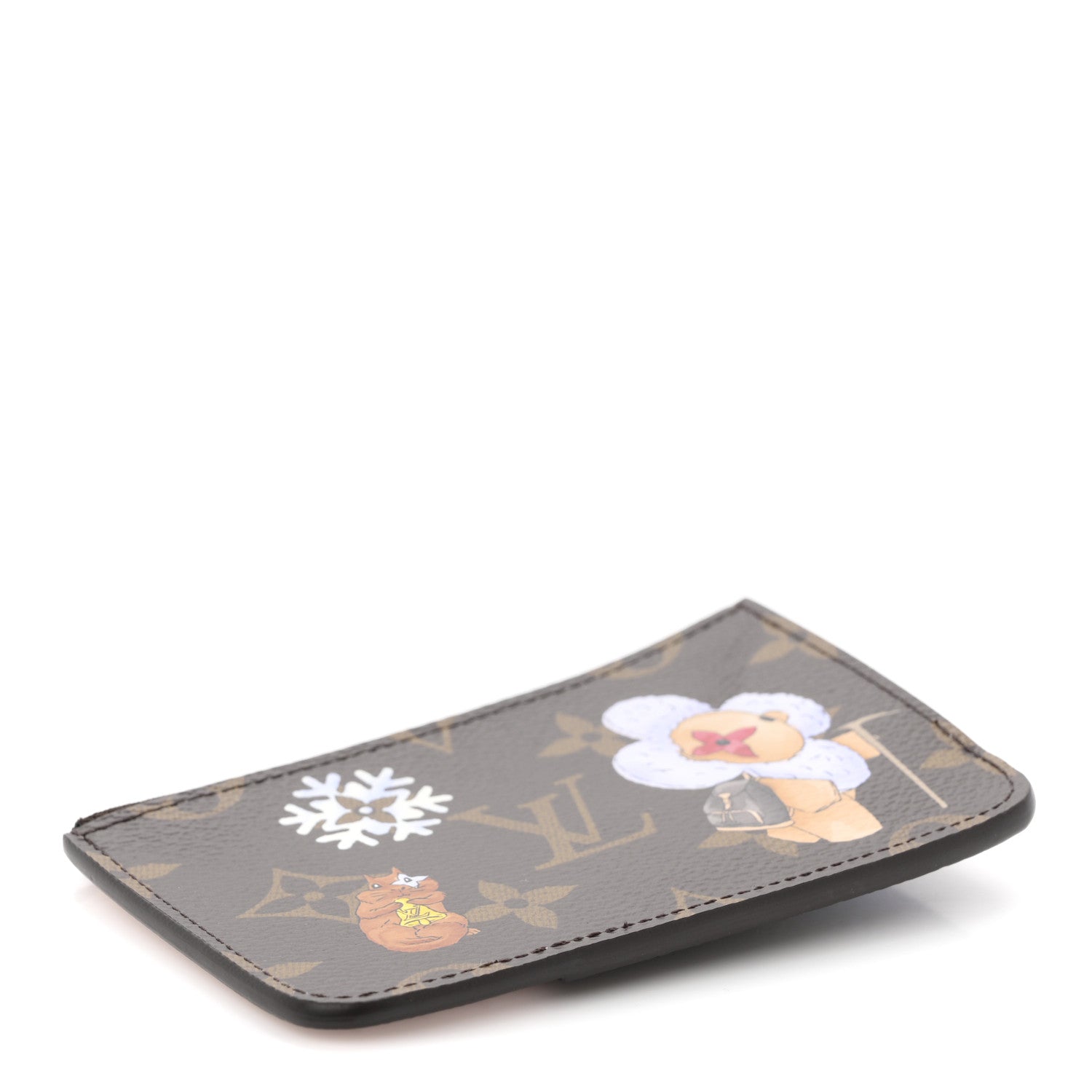 Louis Vuitton Monogram Vivenne Winter Holiday Zipped Romy Card Holder Snowy Pearl