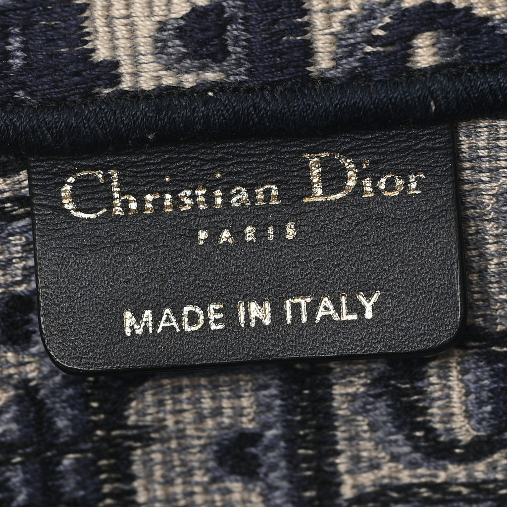 Christian Dior Oblique Large Book Tote Blue Multicolor