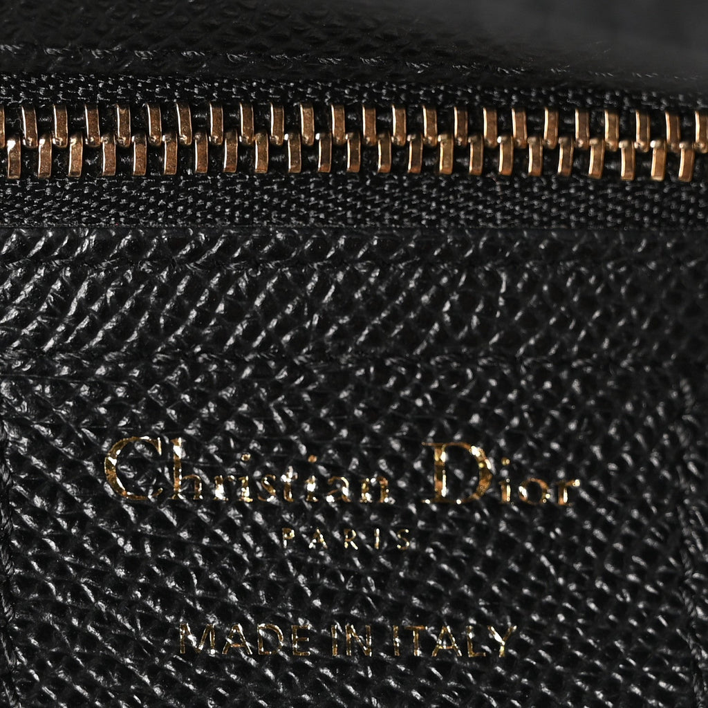 Christian Dior Grained Calfskin Saddle Bag Black