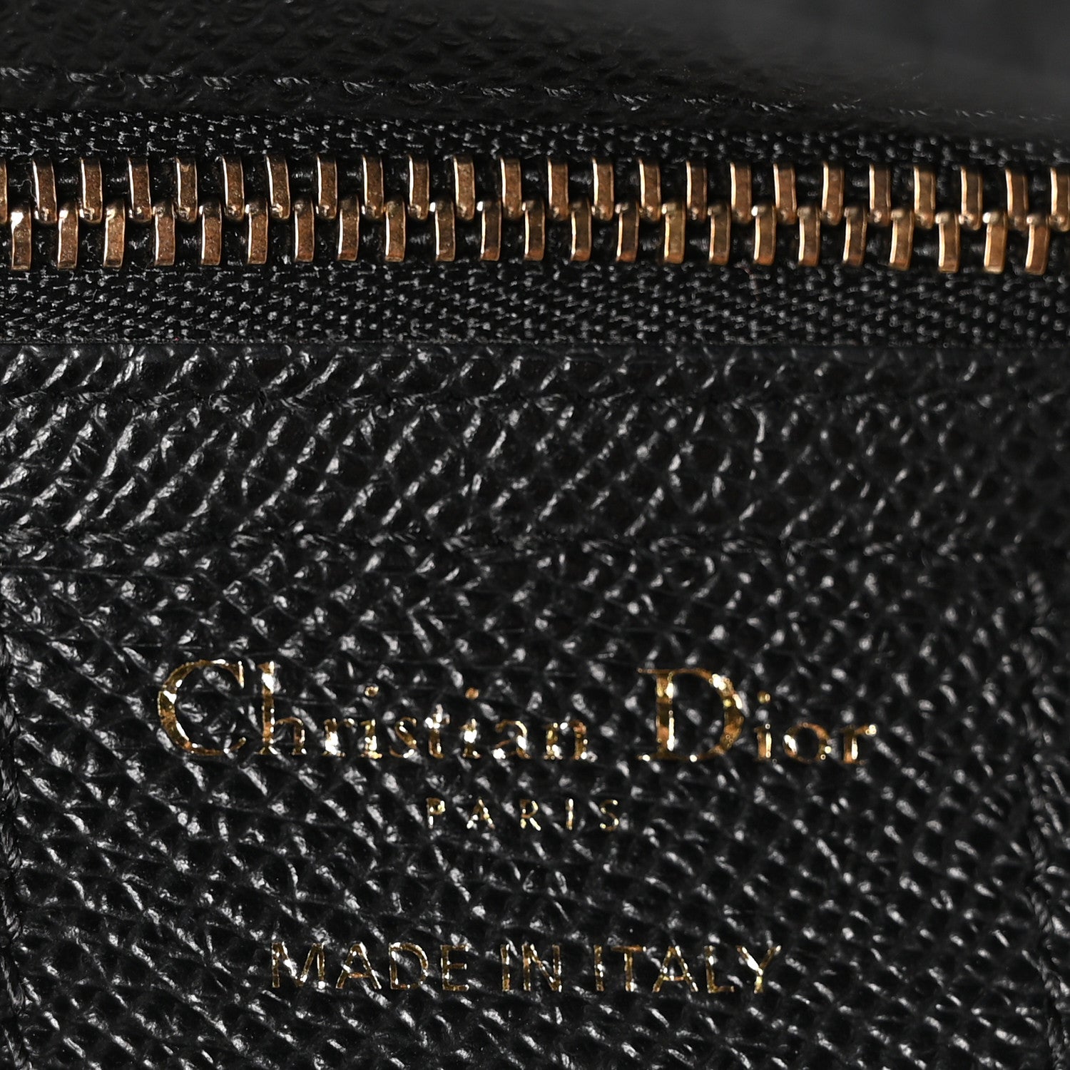 Christian Dior Grained Calfskin Saddle Bag Black