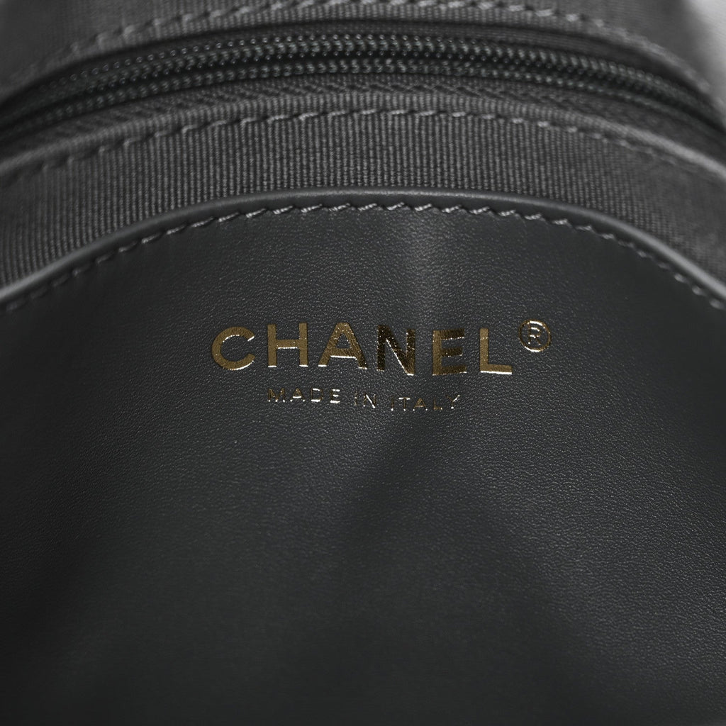 Chanel Shiny Lambskin Quilted Large Trendy Pockets Hobo Grey