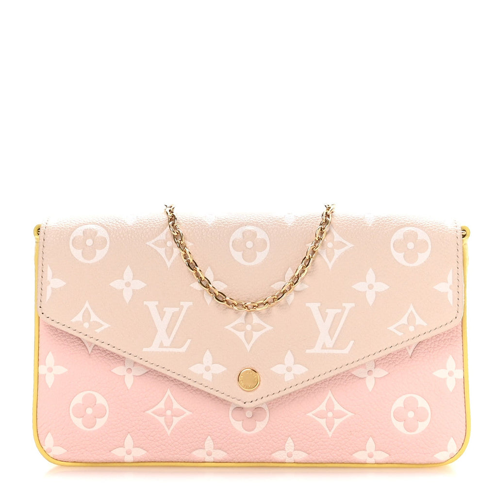 Louis Vuitton Empreinte Spring in the City Felicie Pochette Chain Wallet Pink Beige Yellow