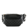 Chanel Crumpled Glazed Lambskin Quilted Waist Bag Fanny Pack Black