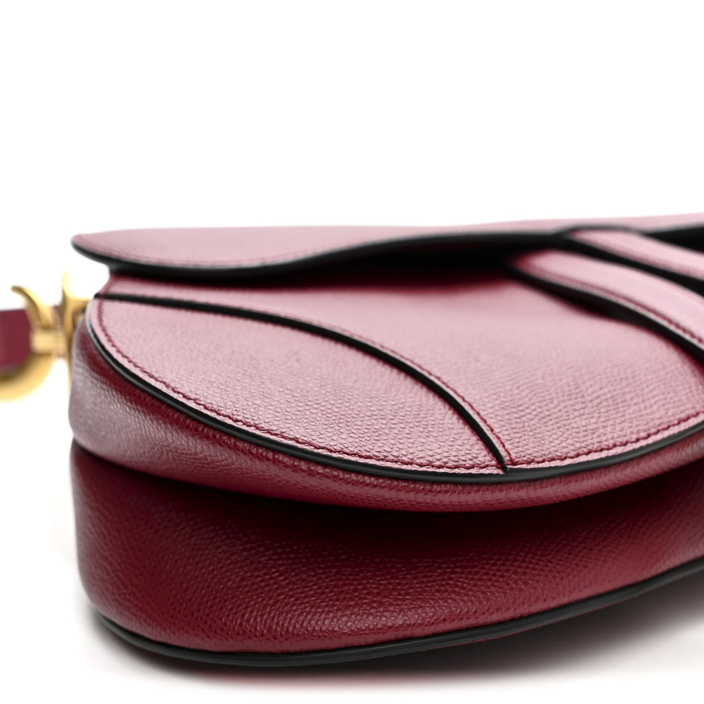 Christian Dior Grained Calfskin Saddle Bag Red