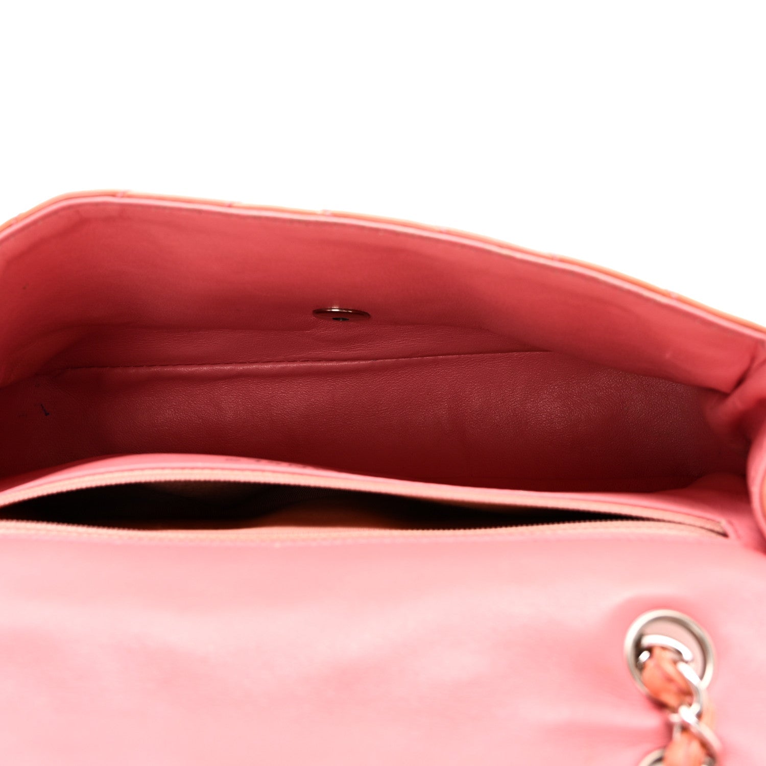 Chanel Patent Chevron Quilted Medium Single Flap Pink