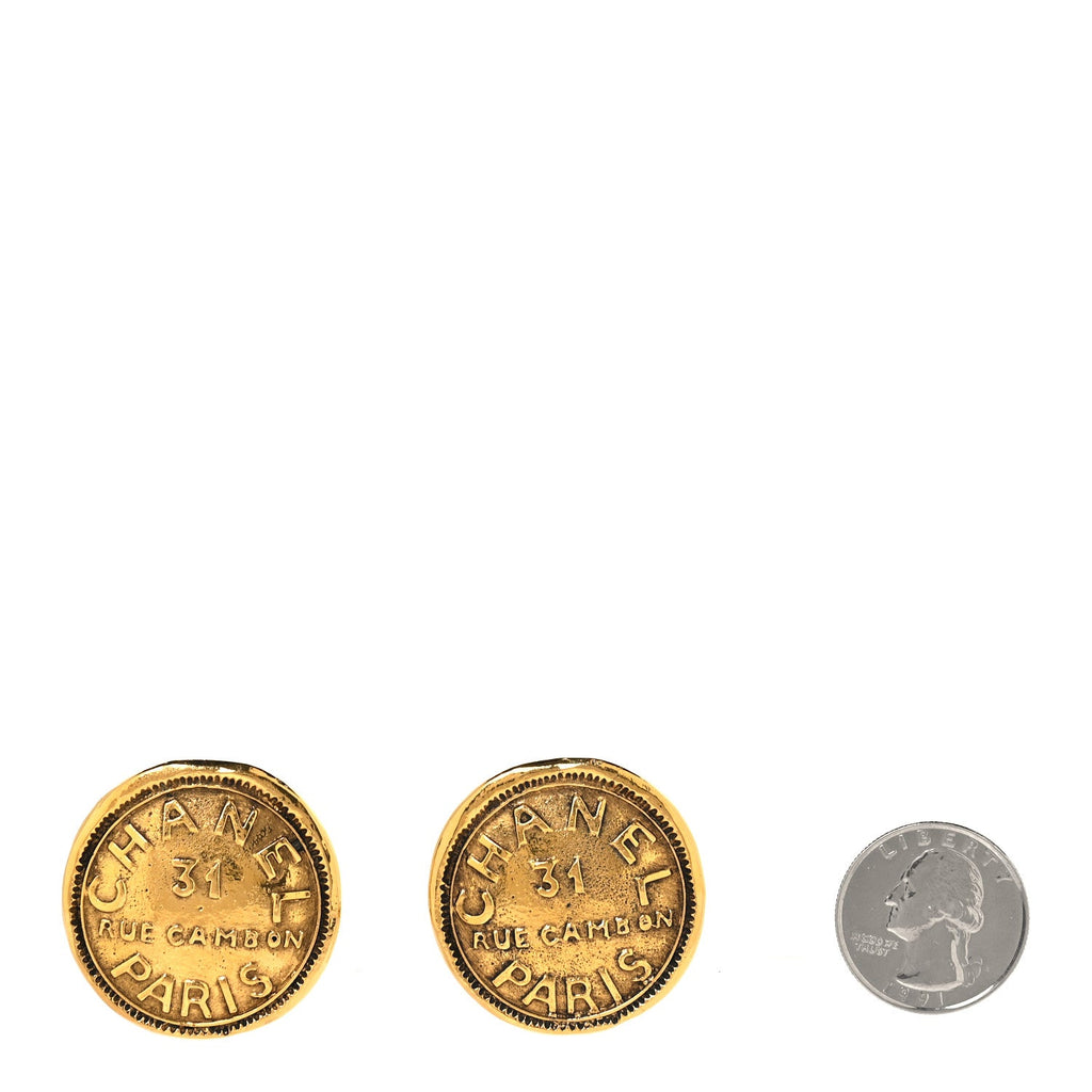 Metal Rue Cambon Clip On Earrings Gold