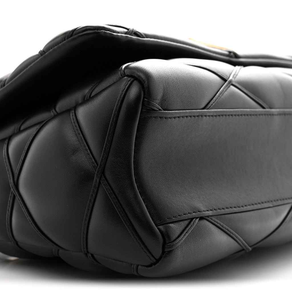 Louis Vuitton Lambskin Malletage Top Handle GO-14 GM Black