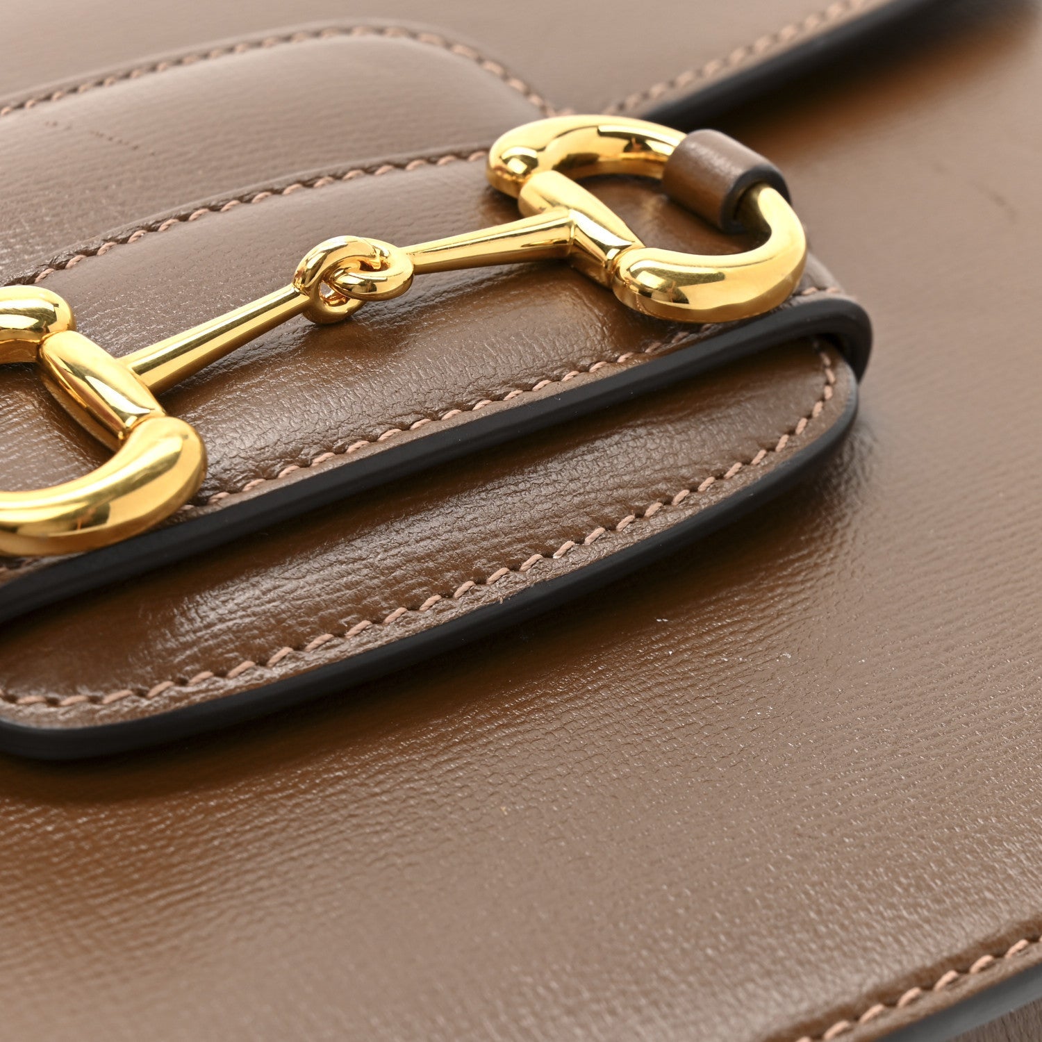 Gucci Azalea Calfskin Horsebit 1955 Shoulder Bag Brown Sugar