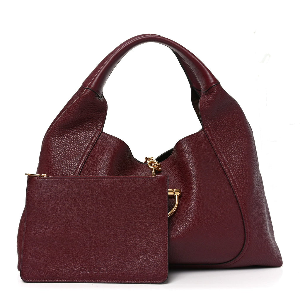 Gucci Grained Calfskin Softbit Maxi Shoulder Bag Rosso