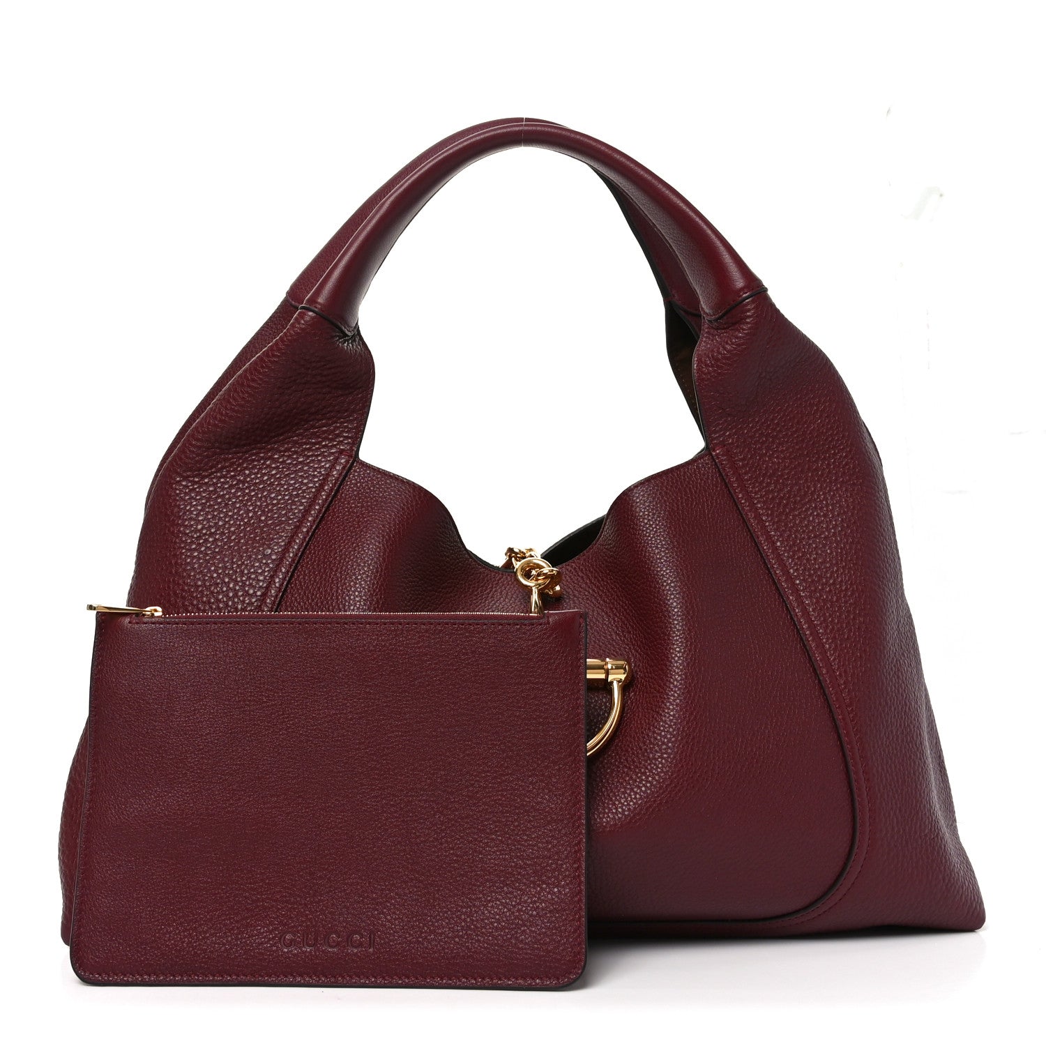 Gucci Grained Calfskin Softbit Maxi Shoulder Bag Rosso
