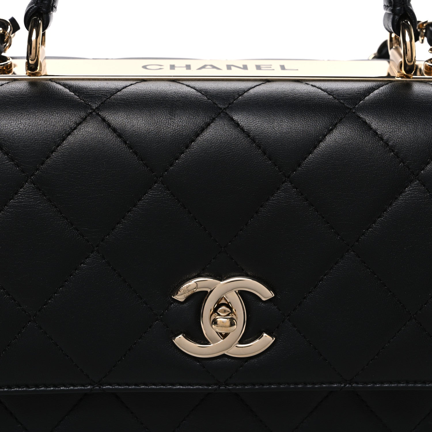 Chanel Lambskin Quilted Medium Trendy CC Flap Dual Handle Bag Black