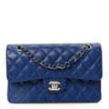 Chanel Caviar Quilted Small Double Flap Blue