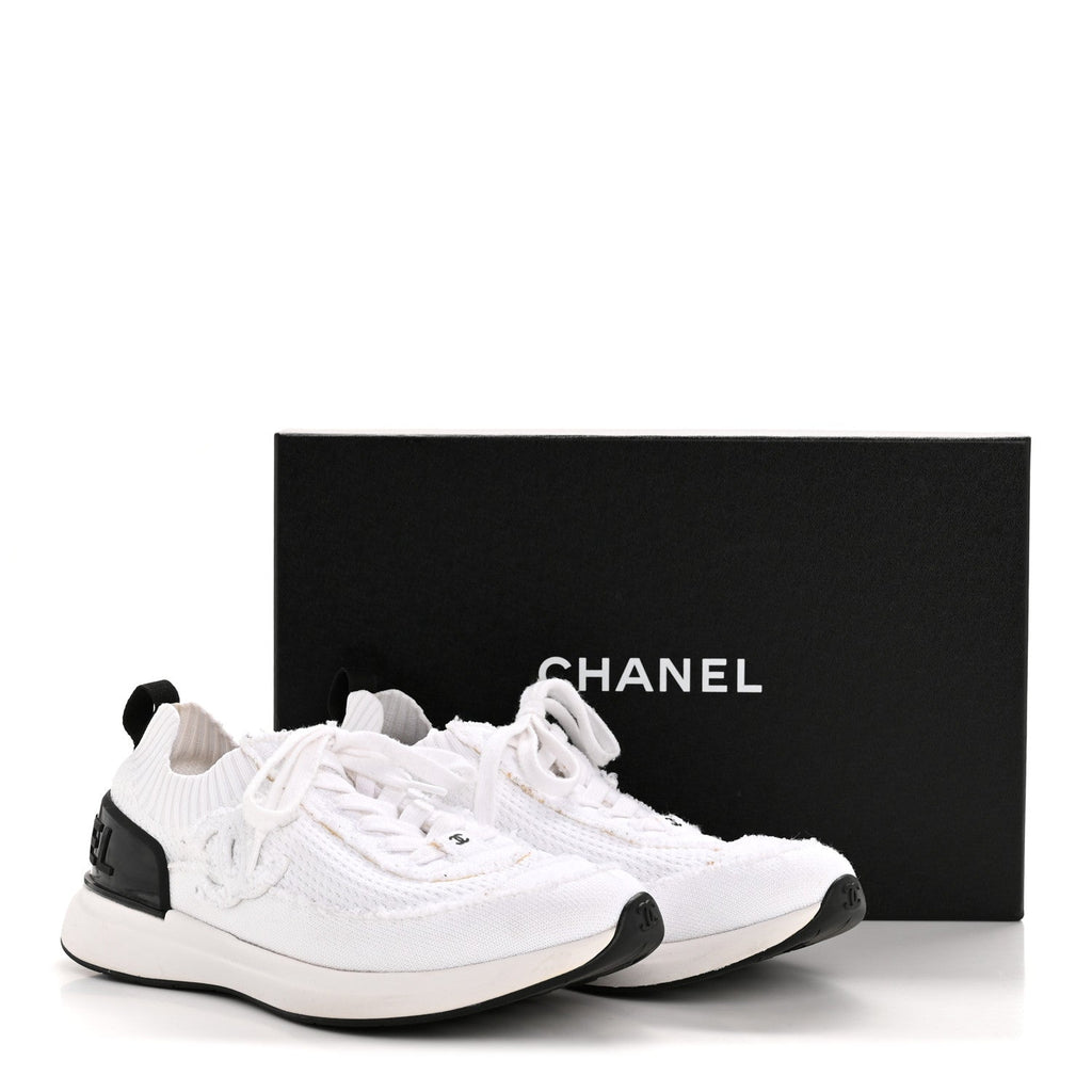 Fabric Logo Sneakers 39.5 White