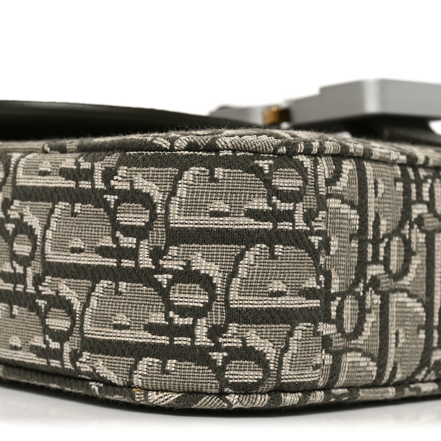 Christian Dior Oblique Jacquard Grained Calfskin Small Saddle Messenger Bag With Flap Green
