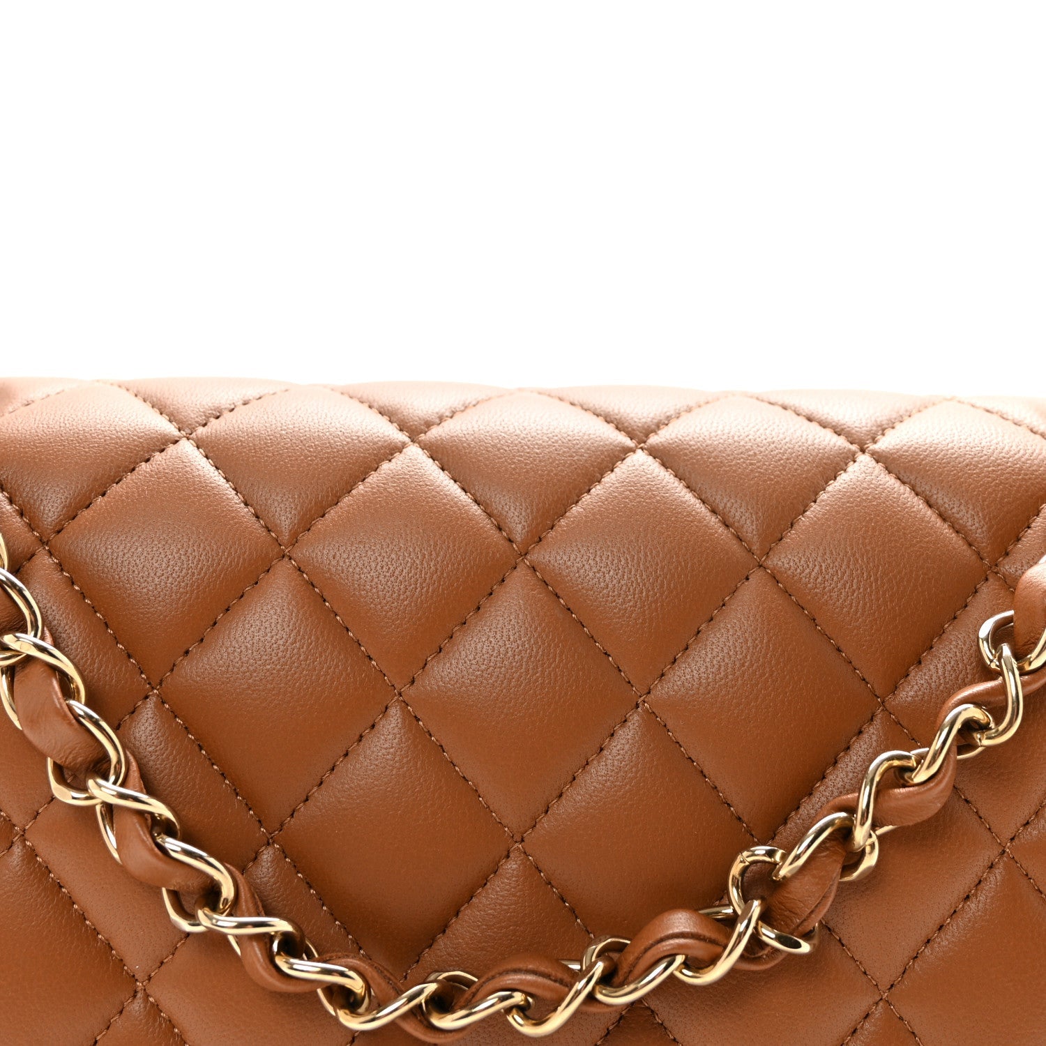 Chanel Lambskin Quilted Medium Double Flap Brown