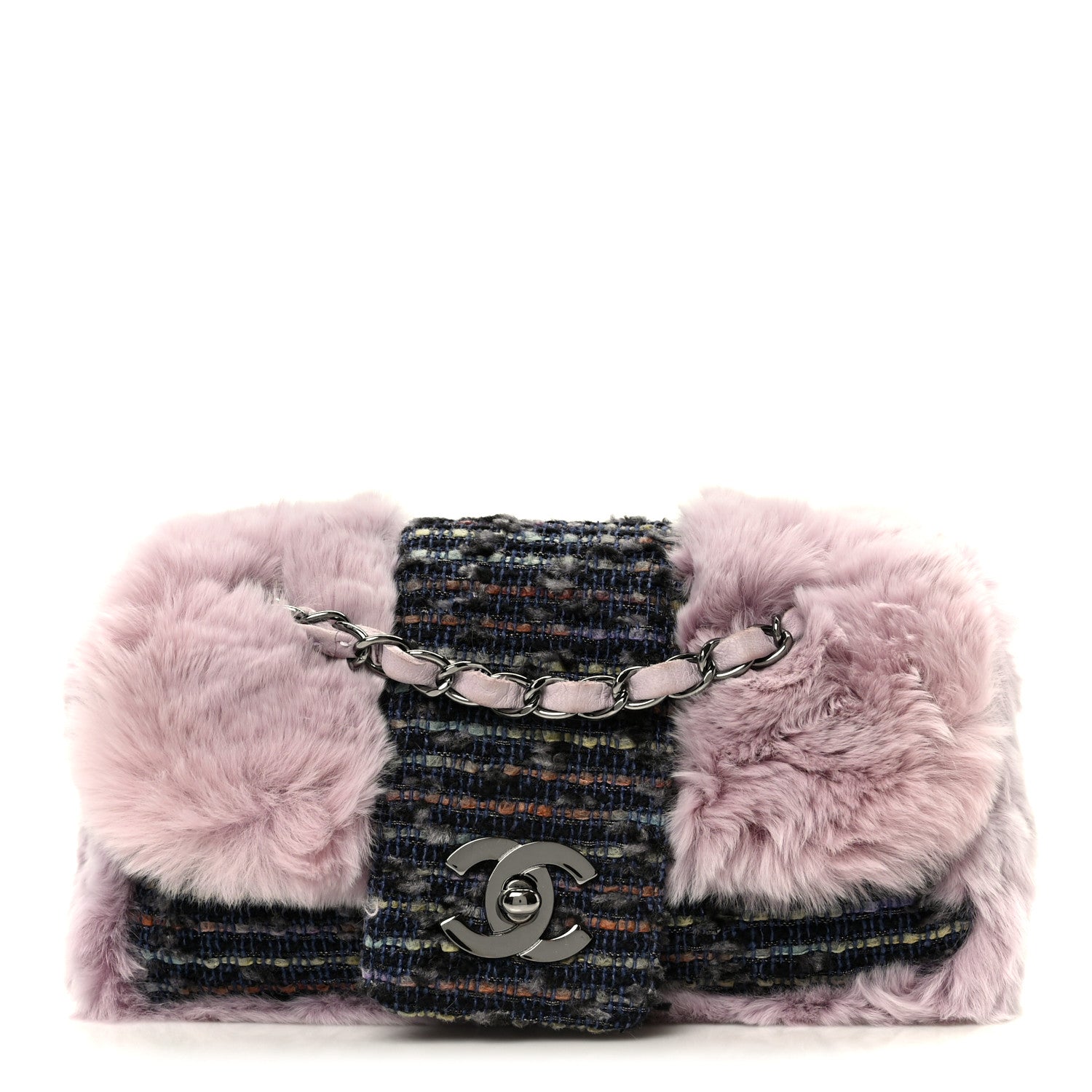 Chanel Rabbit Fur Tweed Small Fantasy Flap Lilac